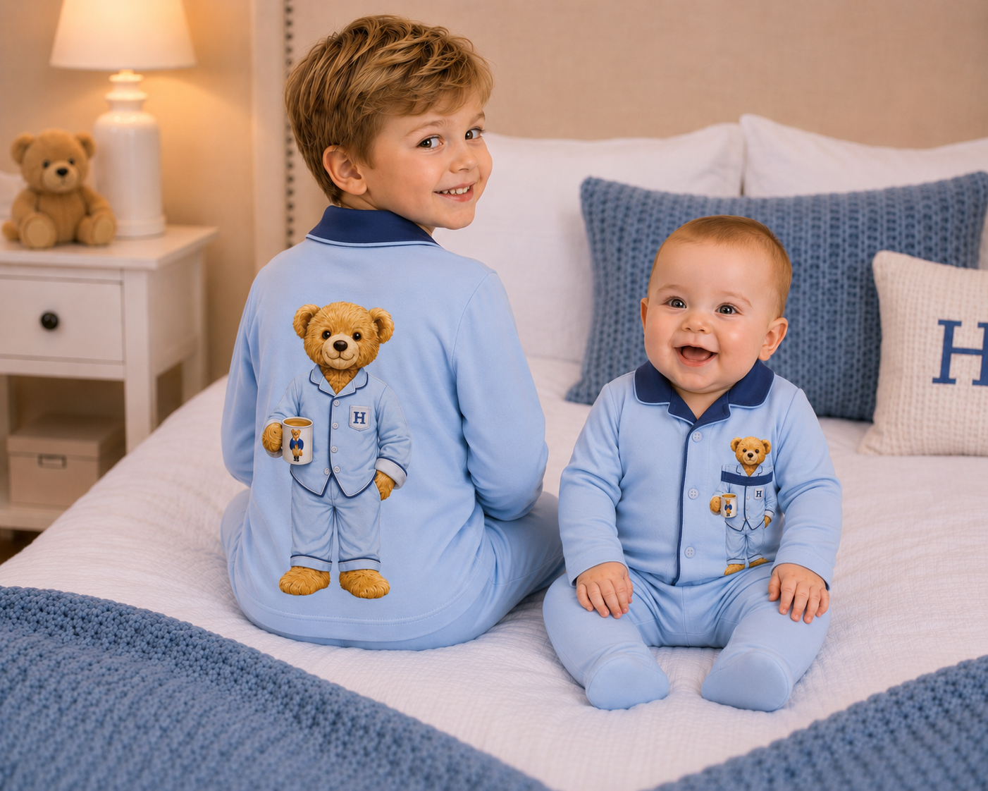 **PREORDER 2027 Hush sleepwear bamboo cotton 2pc pajama-light blue 12m-16yrs