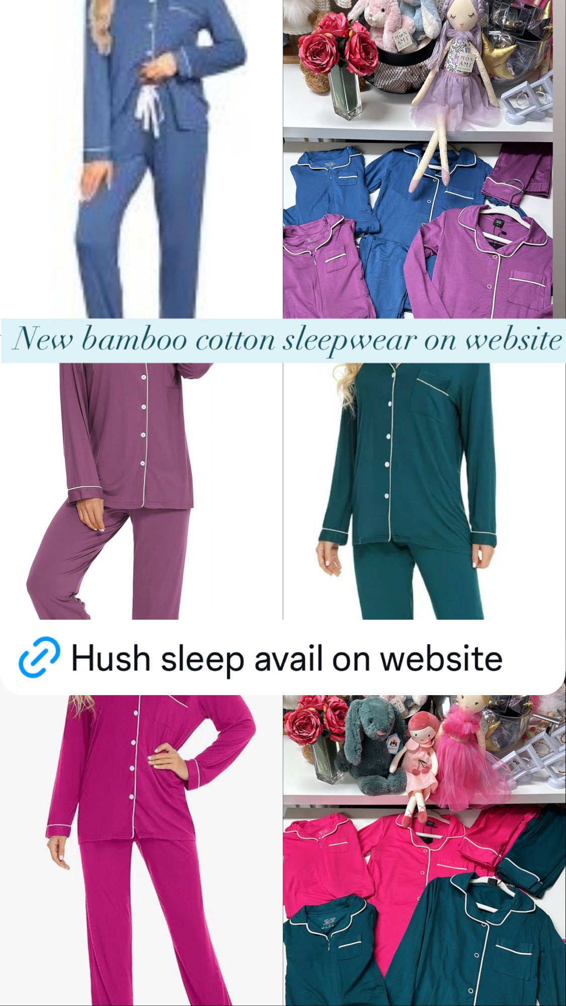 Hush sleepwear bamboo cotton 2pc pajama- ADULT SIZE