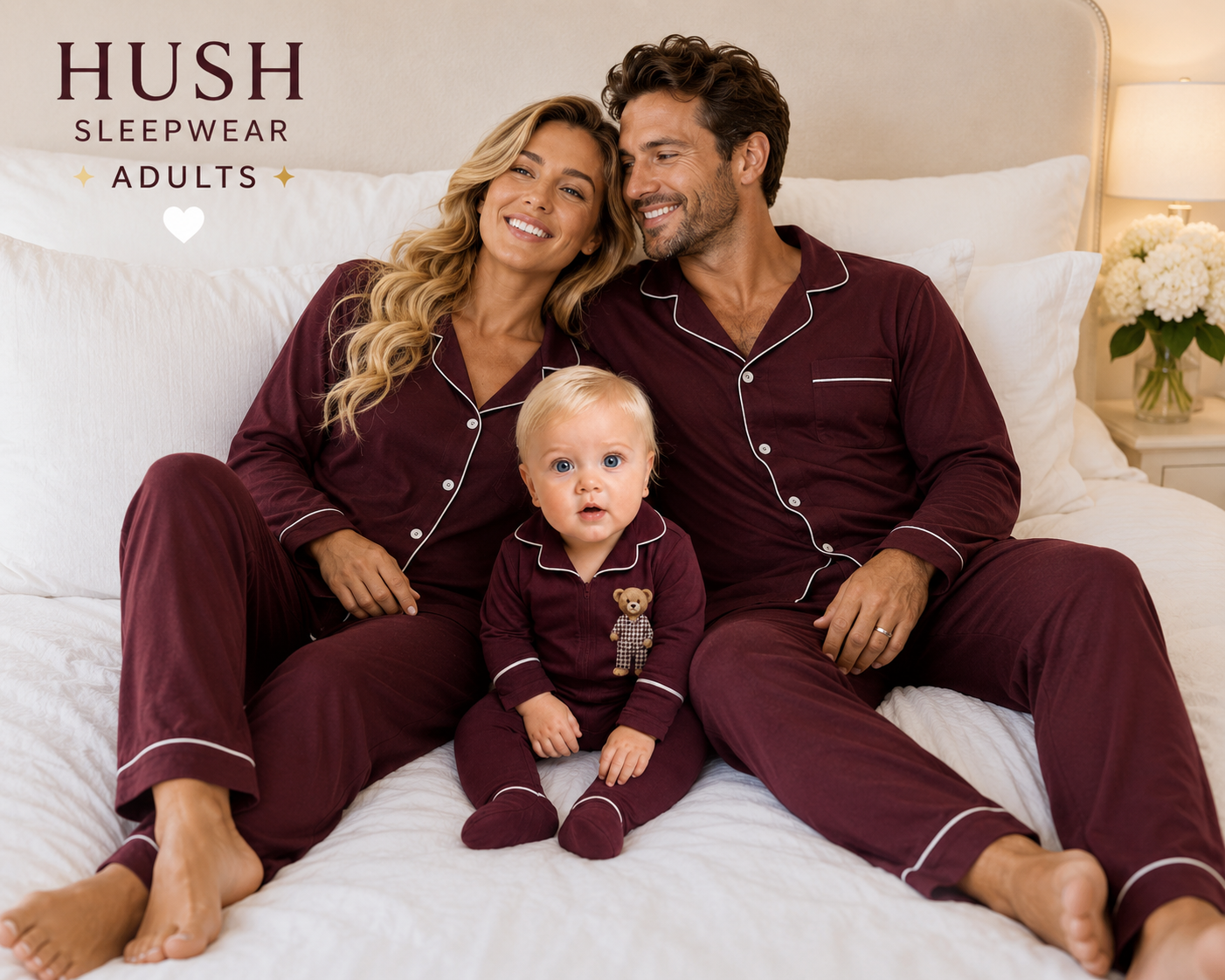 Hush sleepwear bamboo cotton 2pc pajama- ADULT SIZE