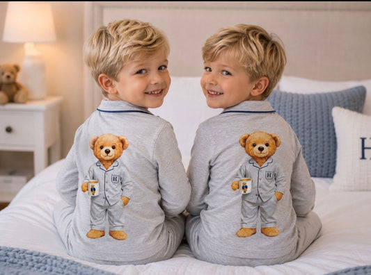 **PREORDER 2027 Hush sleepwear bamboo cotton 2pc pajama- grey 12m-16yrs