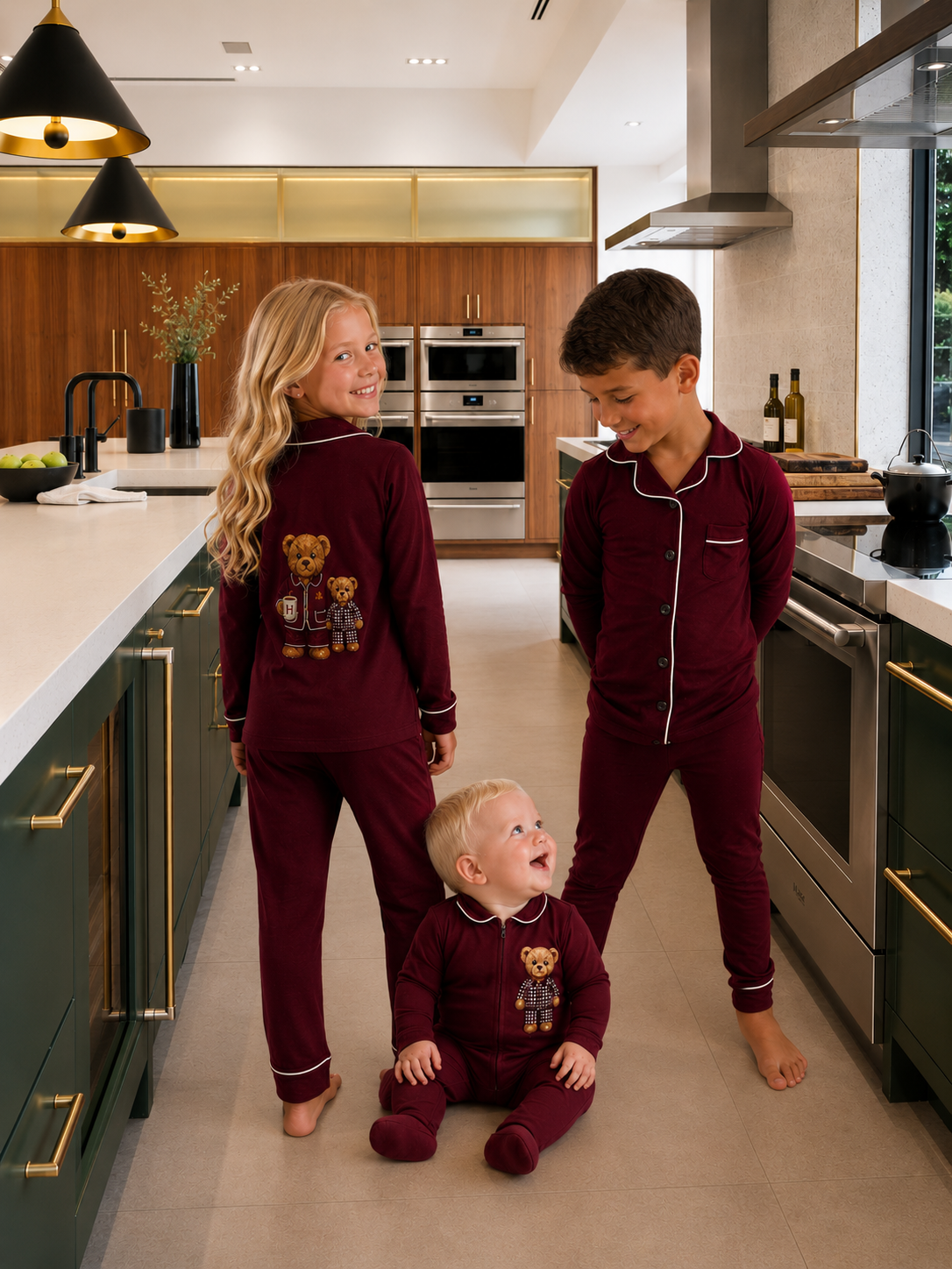 **PREORDER 2027 Hush sleepwear bamboo cotton 2pc pajama- wine 12m-16yrs