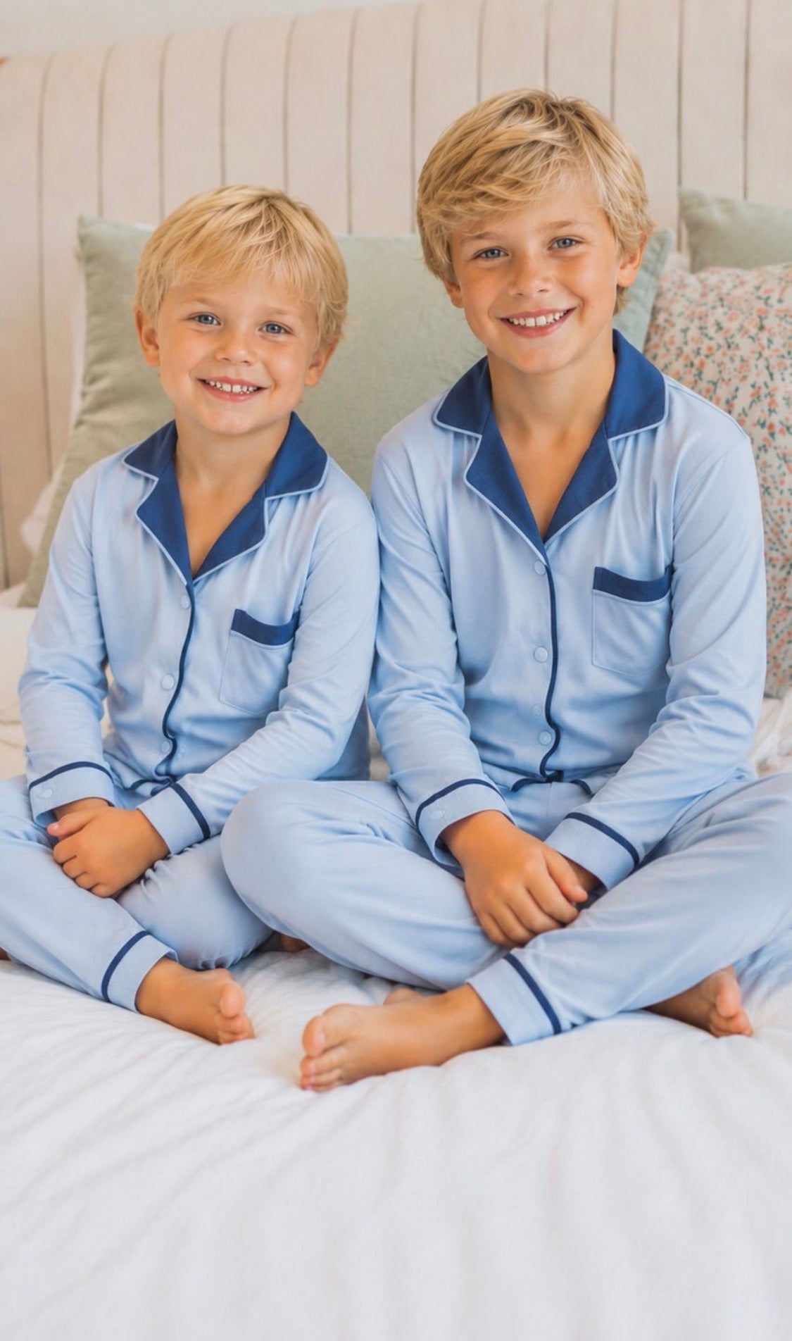 **PREORDER 2027 Hush sleepwear bamboo cotton 2pc pajama-light blue 12m-16yrs