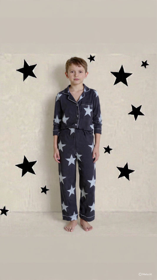 2026 new HUSH grandpa  bamboo cotton pjs black star 18m-16yrs