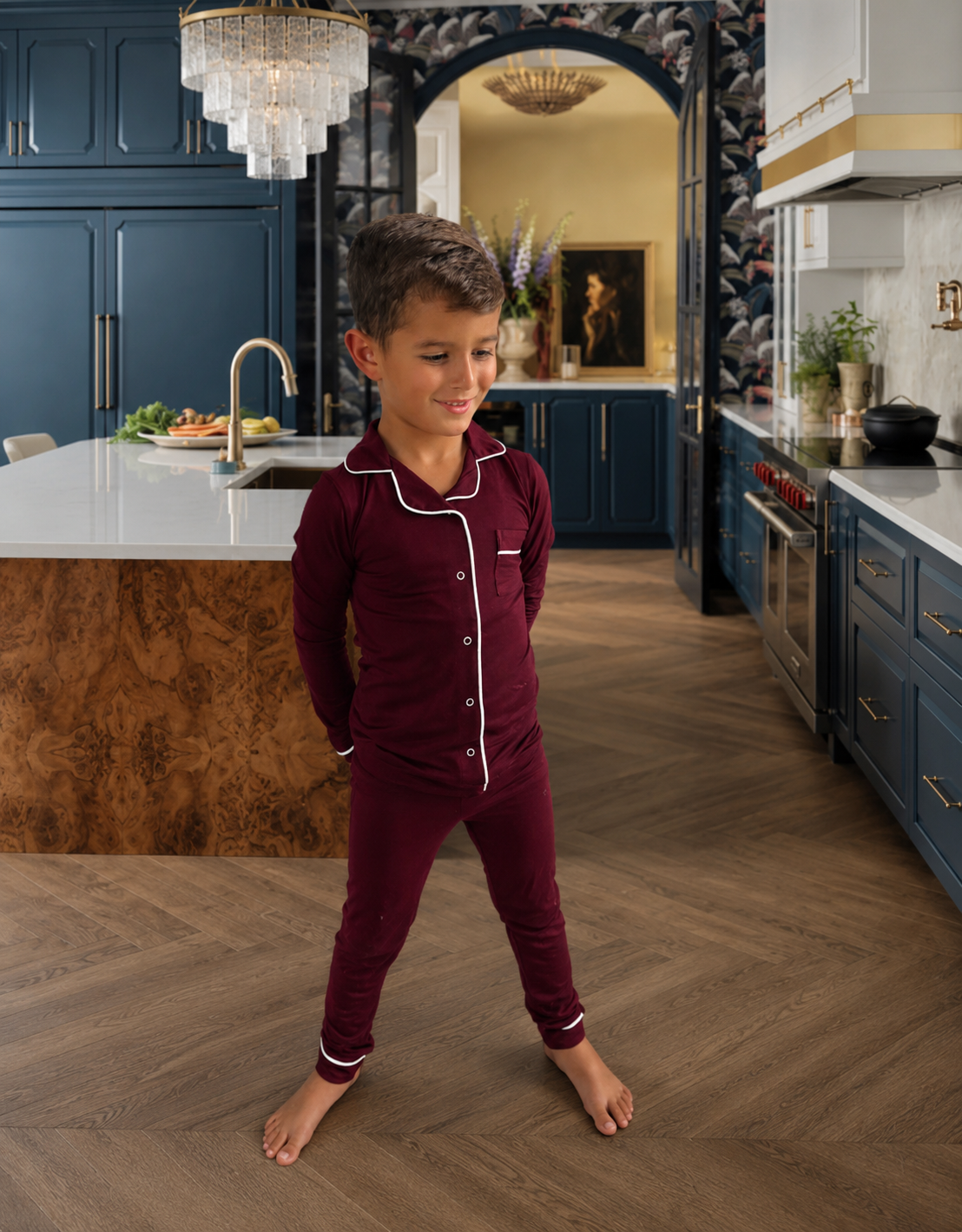 **PREORDER 2027 Hush sleepwear bamboo cotton 2pc pajama- wine 12m-16yrs