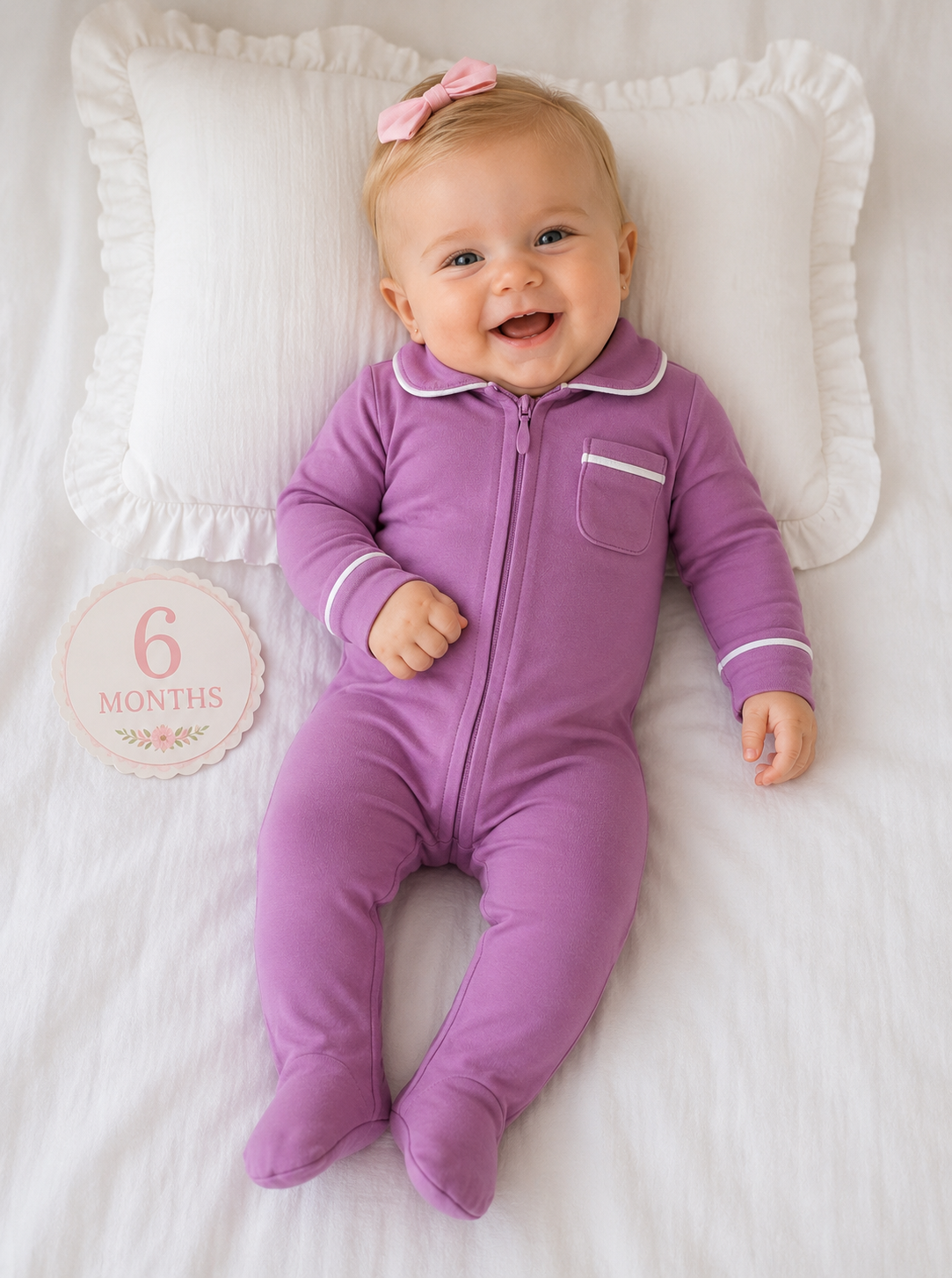 Hush baby sleepwear baby zipper BAMBOO cotton footie 6 colors