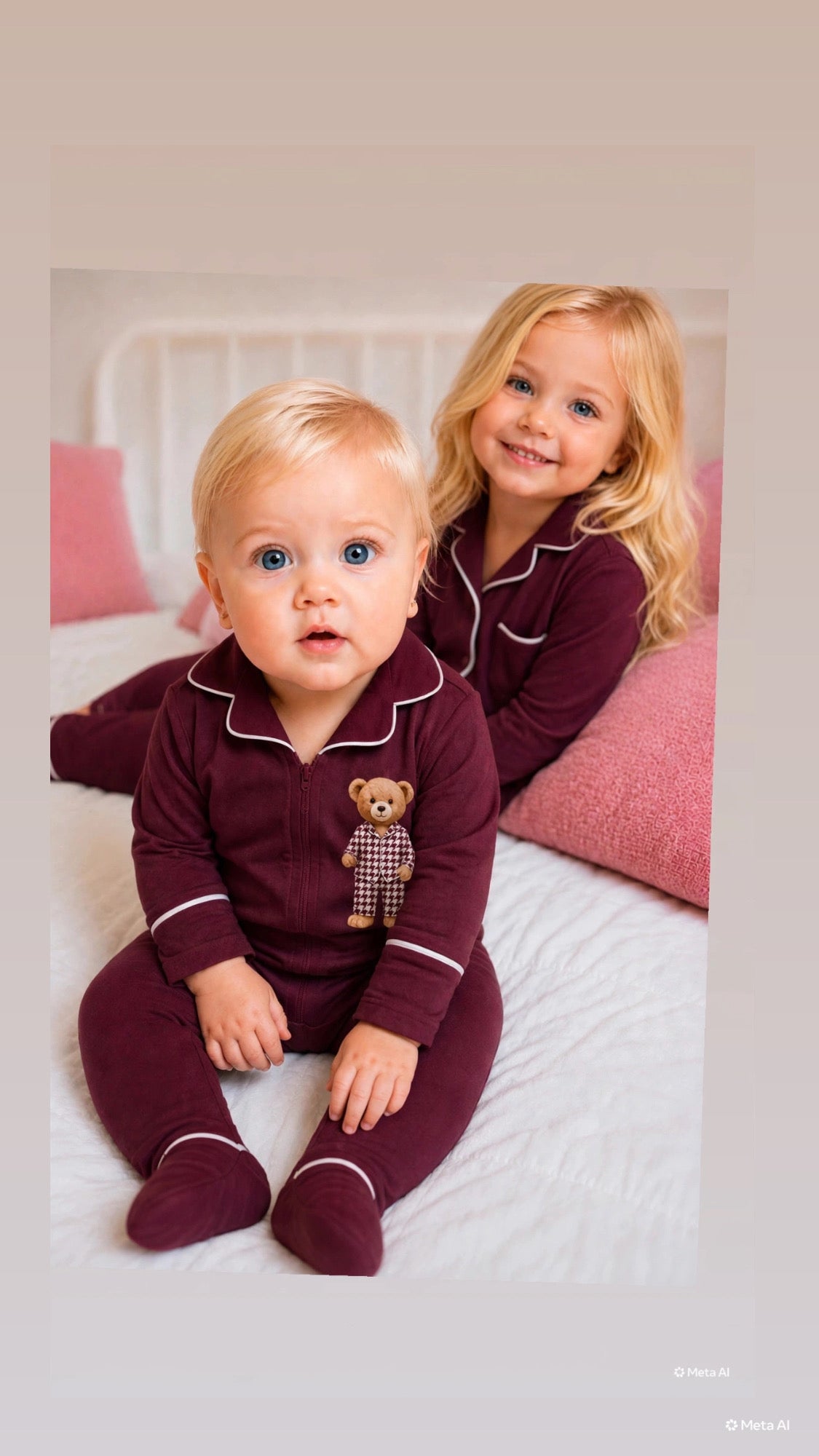 **PREORDER 2027 Hush sleepwear bamboo cotton 2pc pajama- wine 12m-16yrs