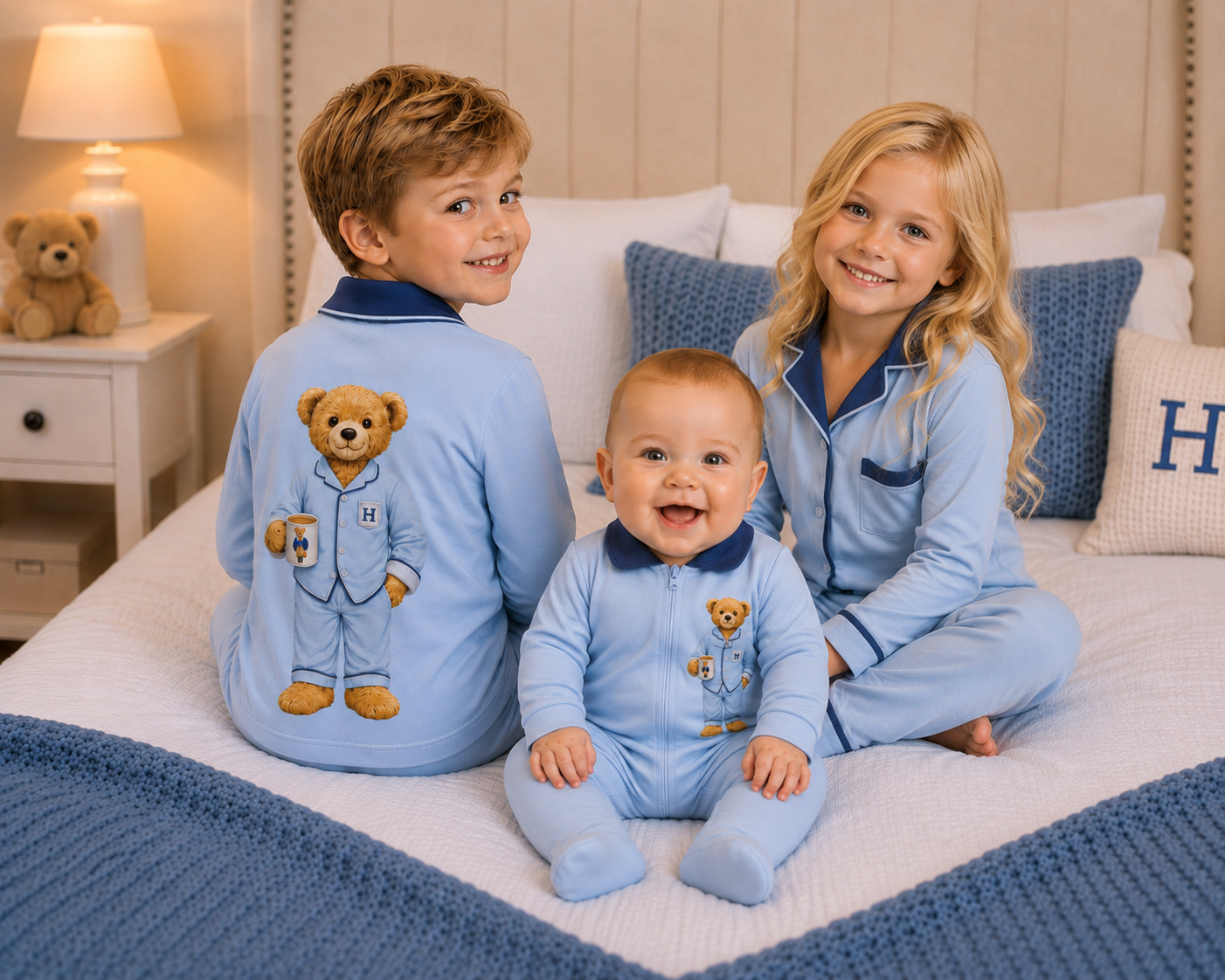 **PREORDER 2027 Hush sleepwear bamboo cotton 2pc pajama-light blue 12m-16yrs